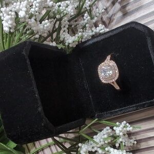 CHARTER CLUB Stunning Rose Gold Double Halo Statement Ring Size 9 NWOT